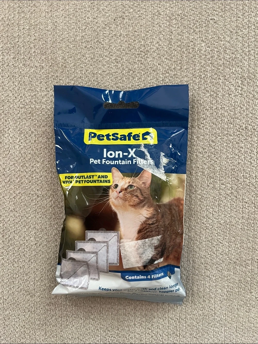 PetSafe Ion-X Pet Fountain Filters Blue and Yellow Packaging